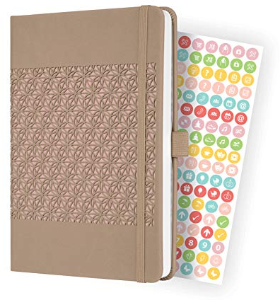 SIGEL J2201 Wochenkalender Jolie 2022 - ca. A5 - beige - Hardcover - 174 Seiten - mit fröhlichem Kalendarium, vielen Infos und praktischen Stickern - FSC-zertifiziert - Terminplaner