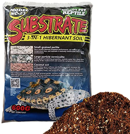 Hamiledyi 1.32LB Reptile Coconut Fiber Substrate Hibernant Soil Mix Perlite Vermiculite 3 in 1 Terrarium Bedding for Lizard Tortoise Chameleon Snake Iguanas Geckos Forg