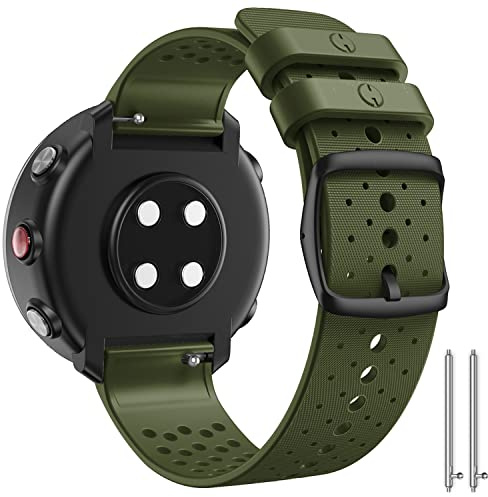 ANBEST Silikon Armband für Polar Vantage M Armband, Sport Ersatzarmband für Polar Vantage M2/Grit X Damen & Herren, Armee Grün