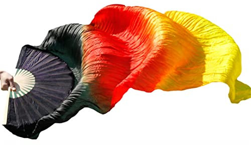 1 Paar/1 Stück Kunstseide Bauchtanz Schleier Fächer Rippen handgefertigt gefärbt Leistung lange Fächer Bauchtanz Kunstseide Fans Figur 16 1 Stück rechte Hand 150 cm