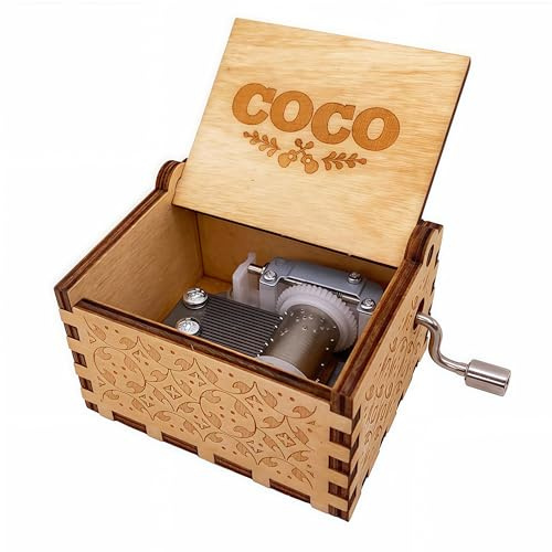 Remember Me Wood Music Box for Christmas Birthday Anniversary, 18 Note Wooden Engraved Musical Boxes Gift Collection Decoration