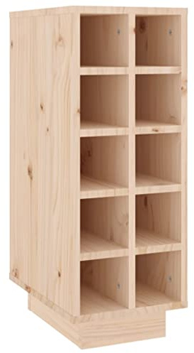 vidaXL Solid Wood Pine Wine Cabinet Kitchen Dining Room Wooden Whisky Cabinet Freestanding Wine Cupboard Sideboard 10 Bottles Display Holder