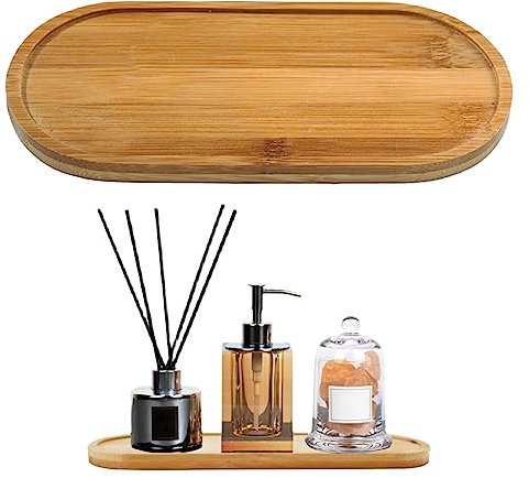 DULSPUE Plato de Madera para Cena,Bandeja de Madera,Platos para Aperitivos,Plato de Madera,Adecuado para Posavasos, Pasteles, té, café, bandejas para Plantas (17,5 * 8,8 CM)