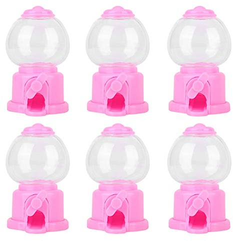 Mini Dispensador De Chicles, 6 Dispensadores De Máquina De Caramelos, Banco De Máquina De Chicles, Caja De Almacenamiento De Caramelos Rosa, Dispensador De Máquina De Caramelos Para Niños, Máquina De