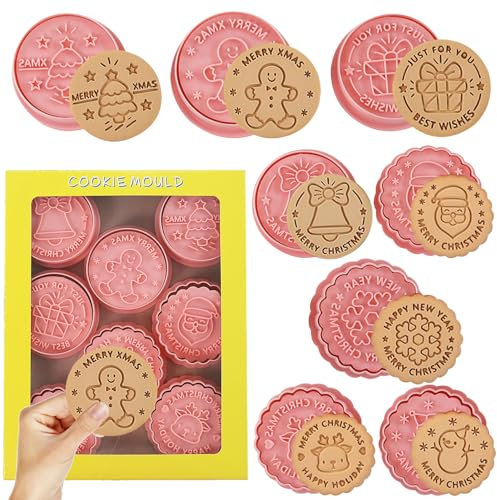 Ausstechförmchen Weihnachten, 8 Stück Weihnachten Keksausstecher, Kinder Keksausstecher Set, Weihnachtsausstecher set, für Kekse und Fondant, Kinder Backen Küche Zubehör