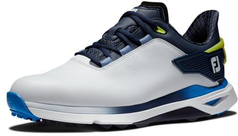 Footjoy Herren Pro|SLX Golfschuh, Weiß Marineblau, 44 EU