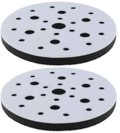 ECSiNG 2 Stück Weiches Schwamm Pad, 150 Mm Durchmesser, 25 Löcher, Klettverschluss, Weicher Puffer Schwamm Kissen für Schleifpads, Exzenterschleifer