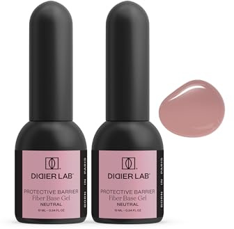 DidierLab – Premium smart glasfibergelbas neutral – nagelhärdare – UV-nagellack – gelnagellack för nagelskydd – gel nagelpolish för skadade naglar – UV-nagellack – UV-lack för manikyr – 2 x 10 ml