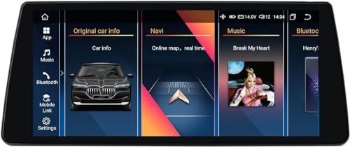 Android 12 Octa Core 10.33 QLED Bildschirm Stereo für BMW CCC System Kompatibel mit 5 Series E60 E61 2005-2008, drahtloses Carplay/Android Auto Lokales Wetter SWC DSP Online Radio (8GB+128GB)