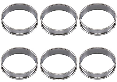 Cake Tin， Non-Stick Cake Mould, Baking Tools Baking Mold,Cake Mould,baking Cake Ring Mini Tart Ring Stainless Steel Tartlet Mold Circle Cutter Pie Ring Diy Muffin Rings Cake Mousse Molds 10Cm 6Pcs pan