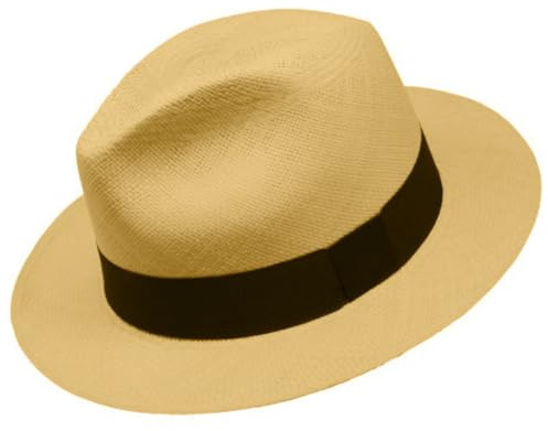 Gamboa Fedora Panamahatt män och kvinnor sommar stråhatt panamahatt solhatt UV-skydd UPF50+, Ljusbrun, 62 cm