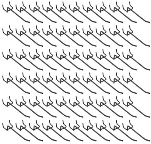 Tlilyy Ganchos Panel Perforado 4 Pulgadas,Ganchos De Estantería,Ganchos De Pantalla De Panel Perforado De Metal,Ganchos De Pared Para Panel Perforado Espaciado 1/4 Pulgadas,60 Piezas