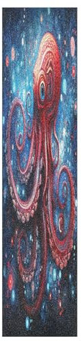 KAAVIYO Bunte Oktopus Abstrakte Kunst Skateboard Griptape Rutschfest Selbstklebend Longboard Griptapes Aufkleber Griffband 9x33in,44x10in(1pcs)