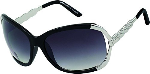 DanCarol DC-352-Sonnenbrillen-Metallapplikationen im Brillengestell. (Schwarz)