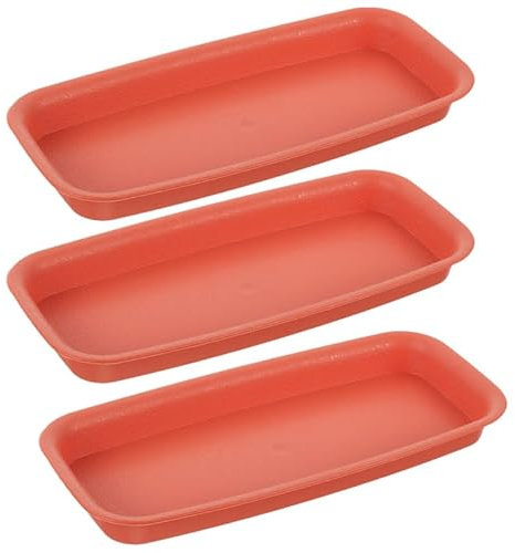 Yardwe 3pcs Large Plastic Plant Drip Trays for Watering, Rectangular Planter Saucer Pans for Indoors, Outdoors, Garden Supplies 33x14cm