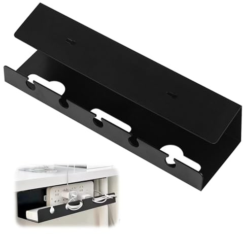 Kabelkanal Schreibtisch Ohne Bohren Schwarz - Kabel Organizer, Kabelmanagement für Kabelversteck, Kabelwanne für Kabelorganisation am Arbeitsplatz (Schwarz)
