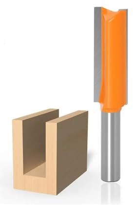 Fräser mit 8 mm Schaft for Holz, doppelte Nut, gerader Fräser, Schaftfräser, 14 mm, 16 mm, 18 mm, 22 mm, Holzbearbeitungs-Zimmereiwerkzeuge(8x22x40mm)
