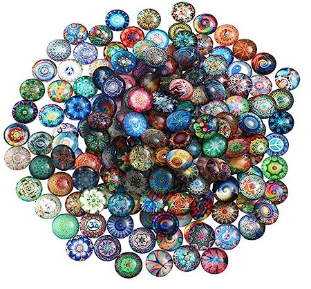 BELLIFFY 50stücke Gewölbte Handwerk Diy Edelstein Runde Patches Schmuck Machen Edelstein Filigrane -patches Mit Feiner Textur Zart Und Für Dekoration