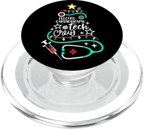 Merry Christmas EKG Technician Electrocardiograph Tech Crew PopSockets PopGrip for MagSafe