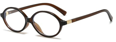 YAMEIZE Kleine Ovale Blaulicht Brille Damen - Herren Retro Blaufilter Brille Gaming Computer Brille