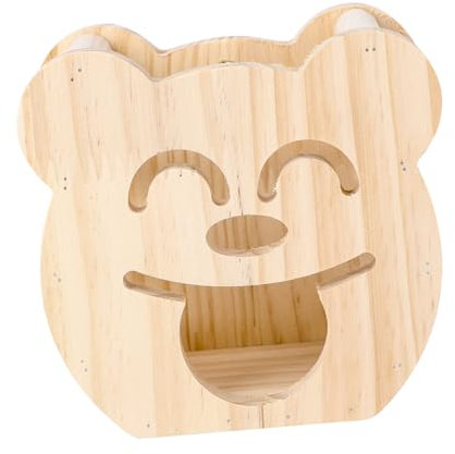 POPETPOP Holz Kaninchen Gras Halter Futterständer Futterständer Für Meerschweinchen Und Andere Kleintiere Beige