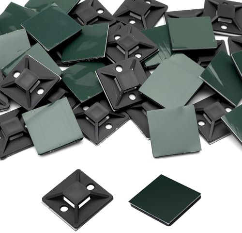 ZMDMAH 100 Piezas Sujeta cables adhesivo, Negro 30 mm x 30 mm Soportes Adhesivos para Bridas de Cable Soporte Auto Adhesivos, sujetacables autoadhesivos para Bridas de Cable sujeta cables