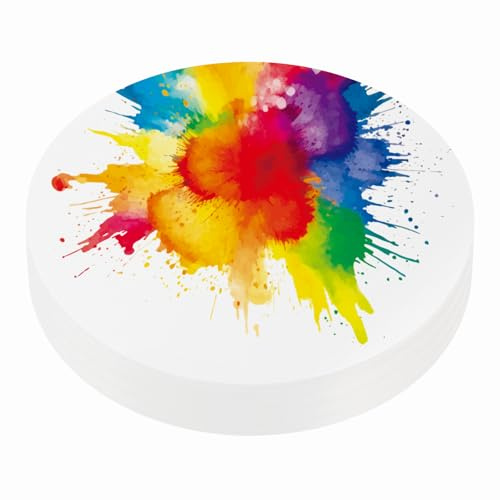 PATIKIL Aquarellpapier Rund, Durchmesser 20.32cm, 300g/m², 50 Blatt, Baumwollfaser Reißfestes Säurefreies Aquarellblock für Künstler Anfänger Grußkarten, Ideal für Kunstmalerei