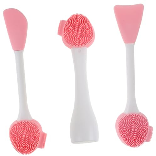 NIYANGLE 3stücke Silikon Gesichtsreinigungsbürste mit Peeling-gesichtsbürste und -werkzeug für Manuelle Anwendung und Cremeapplikator