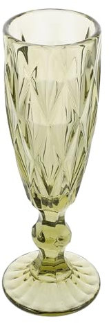 ULTECHNOVO Calice da Vino Vintage in Vetro Verde Rilievo Decorativo