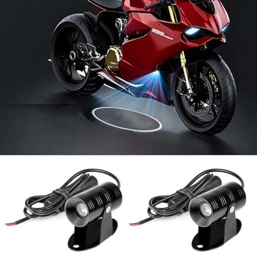 NewL 2 Pezzi Proiettore LED Logo Moto, Personalizzabile con Foto e Testi | IP67 impermeabile antipolvere, personalizzabile con foto/testo/motivi, proiezione chiara, non sbiadisce, facile montaggio