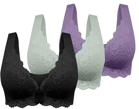 Cocila Confezione da 3 Reggiseni da Donna Senza Ferretto, Sottile Estivo Ice Comfort Top Donna Reggiseno Schiena Scoperta Tezenis Morbido di Base per Grandi Taglie Forti (H, L)