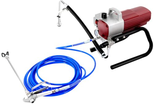 Airless Farbspritzgerät 1800W, Farbsprühsystem, Durchflussmenge 1.8L/min, Sprühbreite 250mm, Beste Sprühdistanz 35-40cm für Wandfarben, Latexfarben, Lacke & Lasuren, Schlauch 13 m