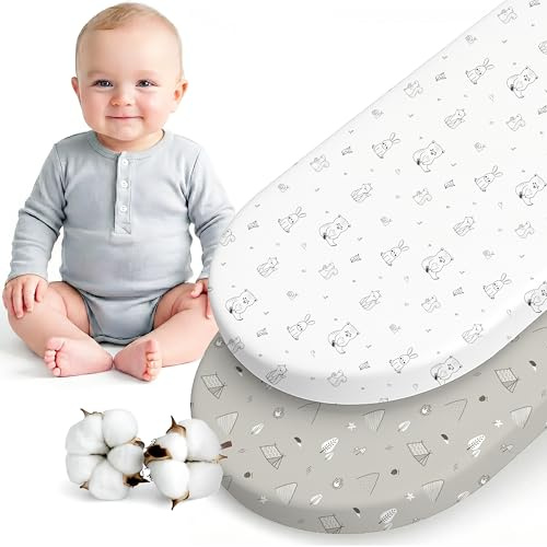 Dreamzie - Juego de 2 Sábanas Cuna 40x80 cm - 100% Algodón | Bosque Blanco/Gris · Carrito · Suave · Transpirable · Oeko-Tex