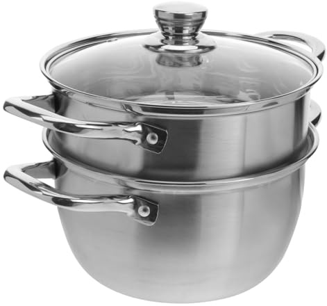 Olla Vaporera Doble de Acero Inoxidable Cocina