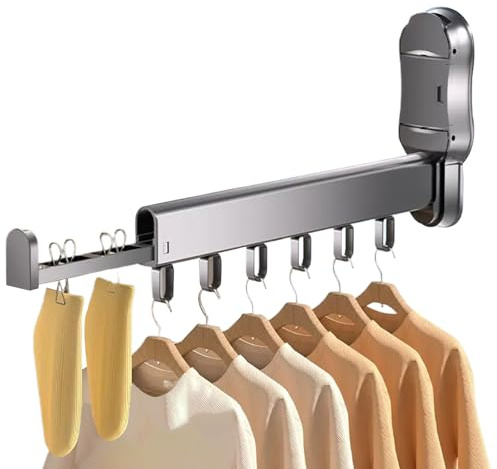 Tendedero de ropa de pared - plegable, secadora que ahorra espacio, percha extensible | Organizador de lavado compacto para calcetines, toallas, ropa interior y exterior, almacenamiento