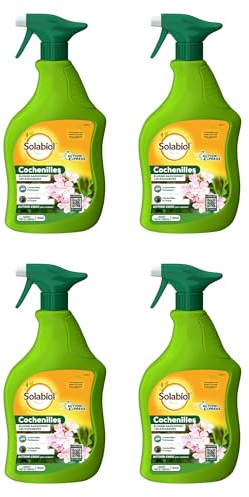 SOLABIOL 4 Anti-Cochenilles - 4 Pulvérisateurs - Prêt à l'Emploi - 4x750ml | Élimine Œufs, Larves & Adultes - Action Rapide & Agit par Contact - Utilisable en Agriculture Biologique - SOCOCHPAL750NX4