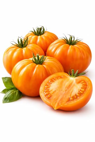 Oxheart Orange Tomatensamen – aromatische Ochsenherz-Tomate in leuchtendem Orange | alte, samenfeste Sorte aus Portugal | große, fleischige Früchte | hohe Keimrate & naturbelassen – 25 Samen