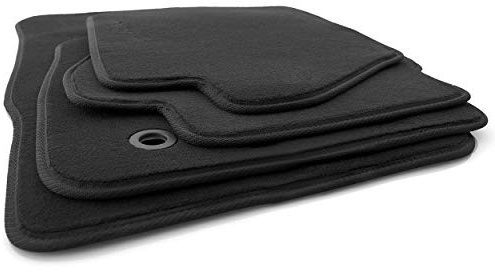 Alfombras Auto KH Fiesta MK7, 4 Piezas Terciopelo Negro, Piezas Felpudos Original Calidad