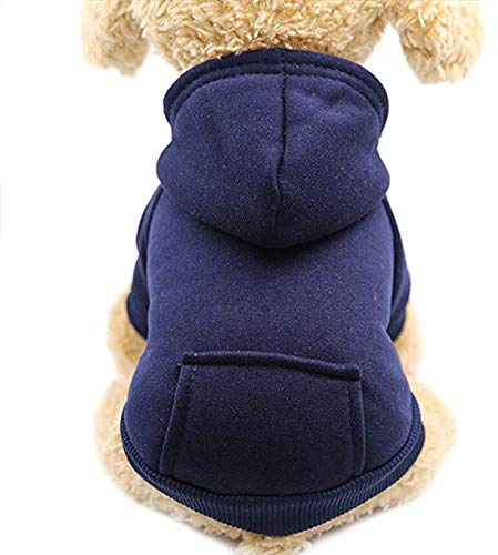 Idepet Hunde Kapuzenpullover Baumwolle Hundemantel Warme Jacke für Kleine Mittelgroße Hundewelpen Teddy Chihuahua