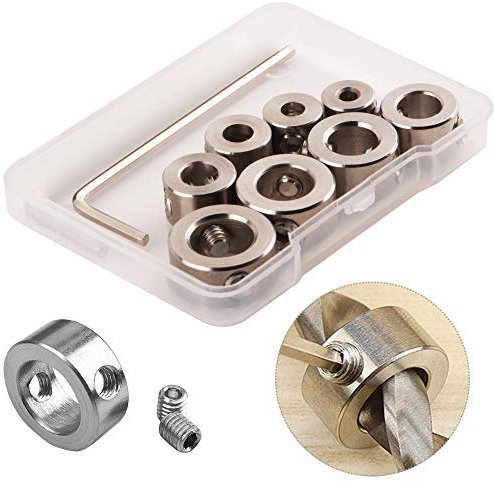 CESFONJER 8 tlg Tiefenanschlagringe Set Stellungsregler Ring Positionierer HSS-Locator Tiefenbegrenzer Tiefenstop Dübeln 3-10mm