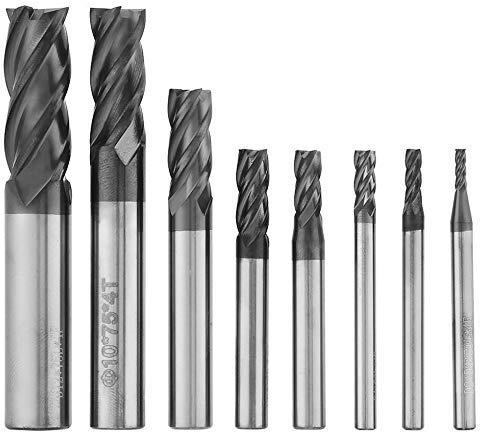 Fräser, 8 Stk. 2-12 mm 4-Flöten-Hartmetall-Schaftfräsersatz Wolframstahl Für Aluminium, Kupfer, Kohlenstoffstahl, Matrizenstahl und legierten Stahl