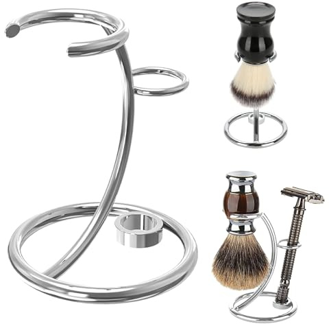 Soportes para Accesorios de Afeitado Manual, Brocha de Afeitar Soporte, Soporte para Afeitadora y Cepillo de Afeitar de Acero Inoxidable para Hombre