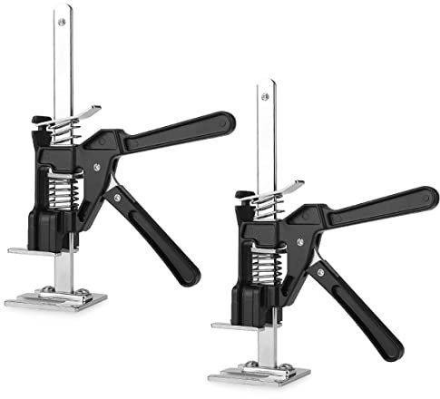 Lève-Plaques Manuel,Cric Manuel Meuble Panneau Porte Outils de Levage Labor Saving Leve Meuble Cric Outil Plaquiste Capacité de 220 kg (Noir-2PCS)