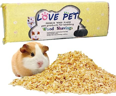 Rianpesn Hamster Sawdust | Wood Shavings,Pet Wood Chips Wood Shavings Safe 1000g Hamster Cage Bedding Pet Cabin Toys Nest For Gerbils