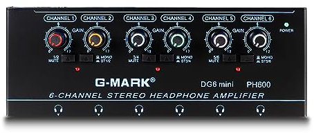G-MARK Headphone Amps DG6Mini Ultra-Compact 6 Channels Stereo Headphset Amplifier