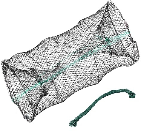 Collapsible Crab Traps Foldable Fishing Net Crayfish Trap with 36M Drawstring