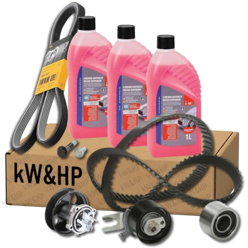 KIT DISTRIBUZIONE POMPA ACQUA E CINGHIA SERVIZI COMPATIBILE CON BRAVO DOBLO MULTIPLA STILO 1.9 JTD MULTIJET