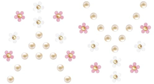 Crocs Bijouterie Anstecker Blumen Schuh Charms mit Knöpfen PVC-Perlenblumen-Schuhdekorationsanhänger für Frauen - 36 Stücke