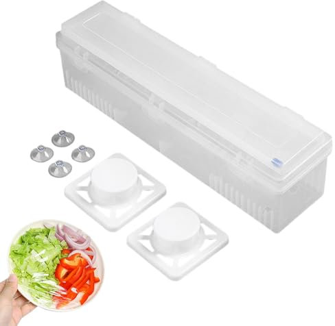 Distributeur de film étirable | Coupe-papier alimentaire rechargeable | Distributeur d'emballage réutilisable avec cutter coulissant pour la maison, le café, l'hôtel, le restaurant, pour un stockage