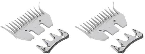 ZJchao 4 Pièces Cisailles à Moutons Lame Incurvée 13 Dents Tondeuse à Laine Peigne Coupe Tondeuse Ensemble D'accessoires Kit pour Toilettage qualifié Acier à Haute Teneur en Carbone
